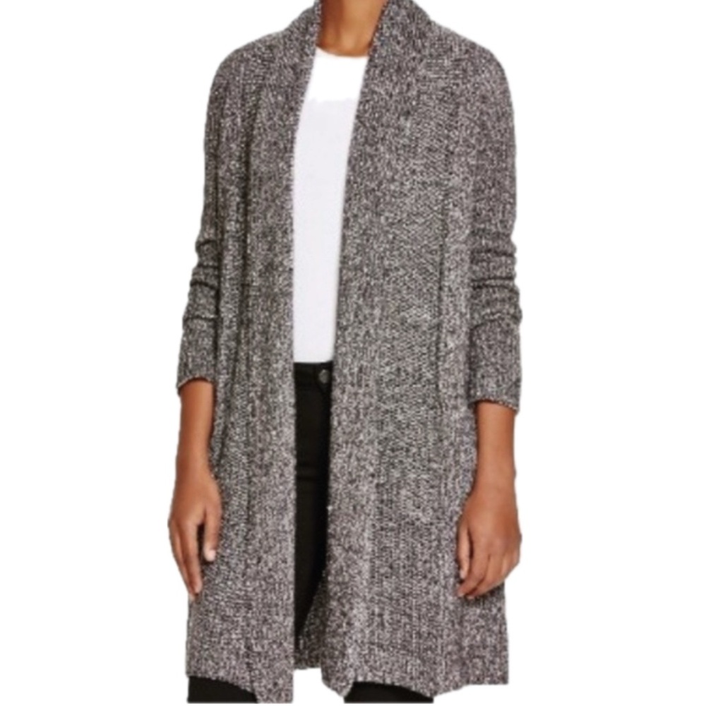 NYDJ Metallic Grey Open-Front Cardigan